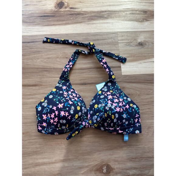 NWOT Draper James Ditsy Garden Bow Front Halter Bikini Top Size Medium - Picture 1 of 5